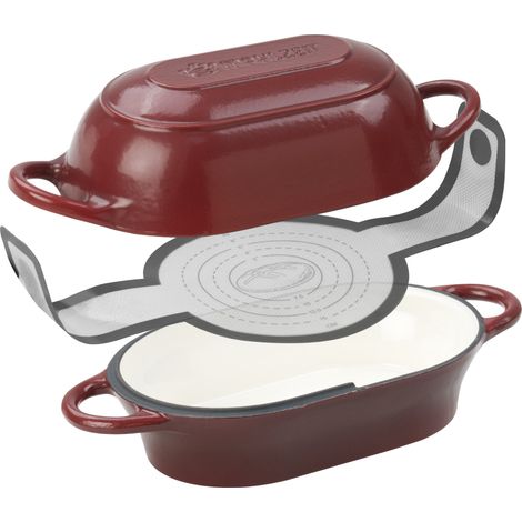 Mahlzeit Gusseisen Brottopf Set emailliert, 2,5 Liter, Dark Cherry, mit Brotschlinge, Brotbackset (1/5)