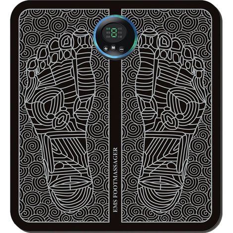 Massaggiatore elettrico per piedi con tecnologia di stimolazione muscolare a impulsi a bassa frequenza (EMS), cuscinetto massaggiante per piedi, massaggiatore per piedi modellante EMS per gambe. (1/5)