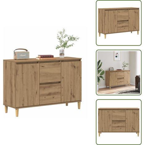 vidaXL Sideboard Artisan-Eiche 102x35x70 cm Holzwerkstoff (1/5)