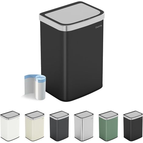 Motion Sensor Kitchen Bin with Soft Close Lid 16L BLACK
