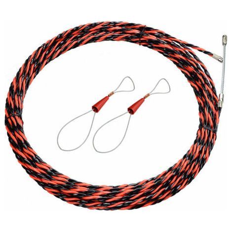 Aiguille Electricien 50M Tire Fil Electrique 5mm Diamètre Aiguille Tire Fil, rétractable d'installation pour tire Cable et rallonge en acier spiralé flexible tire fils electrique Tire fils d'électrici (1/5)