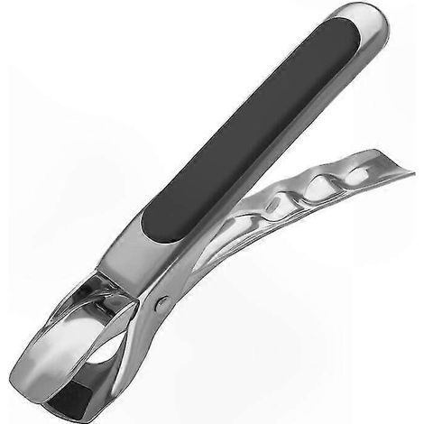 Küchenzange aus Edelstahl für heiße Speisen, rutschfester Griff, sicherer Hebeclip für Schüsseln und Pfannen, fester Geschirrhalter (1/5)