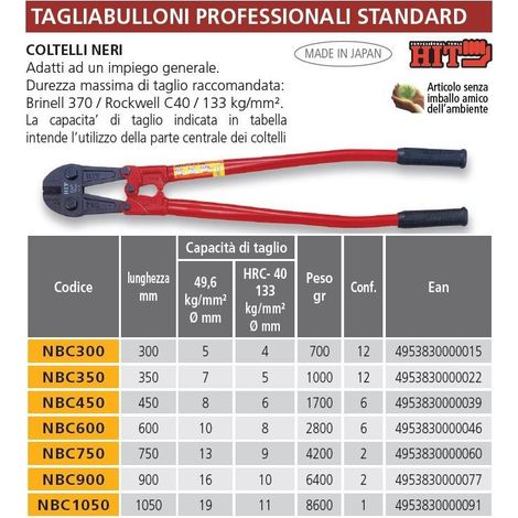 TRONCHESE CESOIA TAGLIA BULLONI 1050mm TAGLIABULLONI FERRO HIT