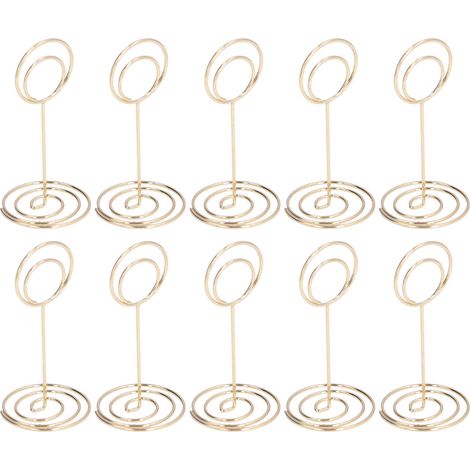 Lot 10 Porte-Numéros de Table Base Ronde, Doré, Procédé Electroplastique, Forme Élégante & Mignonne, Décor de Mariage (1/5)
