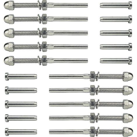 Kit de fixation pour câble de garde-corps à billes filetées et à pédale, embout 0,32 cm, acier inoxydable marin T316 Sta H (1/5)