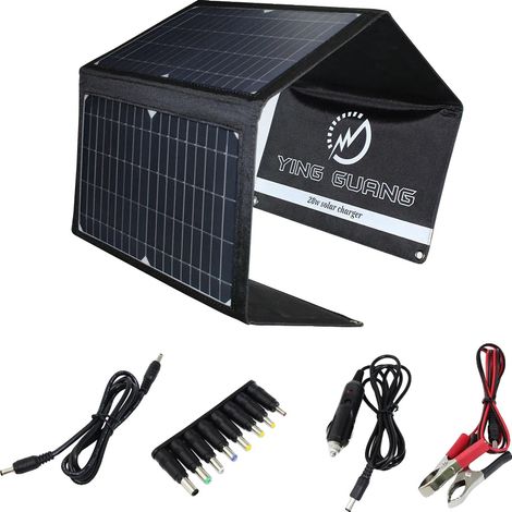 Pannello solare, portatile e pieghevole, potenza di uscita 28W, caricabatterie solare da 28W (1/2)