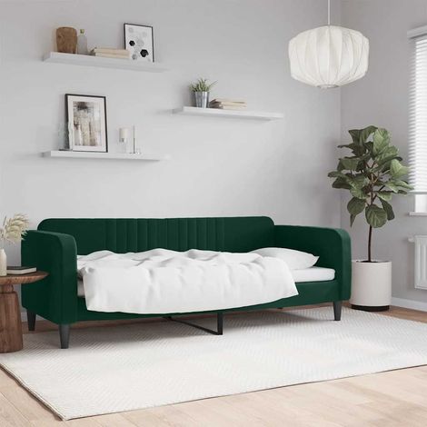 Lit de repos sans matelas vert foncé 80x200 cm velours (1/5)