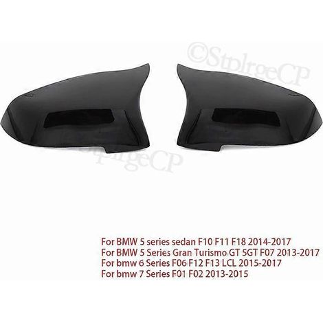 Außenspiegelkappen für BMW 5er F10 F11 LCI (2014–2017), Ersatzkappen für Seitenspiegel, Carbonfaser, glänzend schwarz