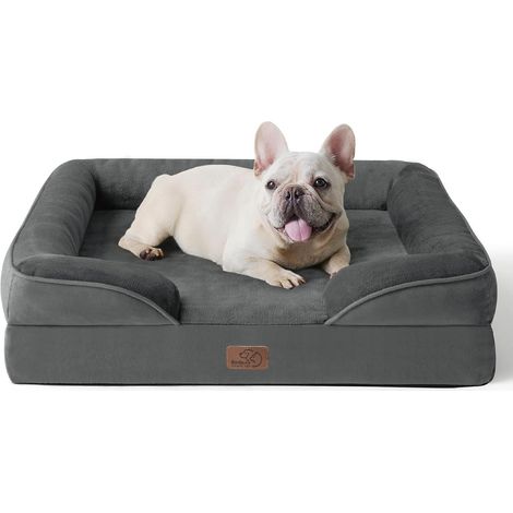Hundebett orthopädisches rutschfest L 71 x B 58 x H 17 cm Dunkelgrau (1/5)