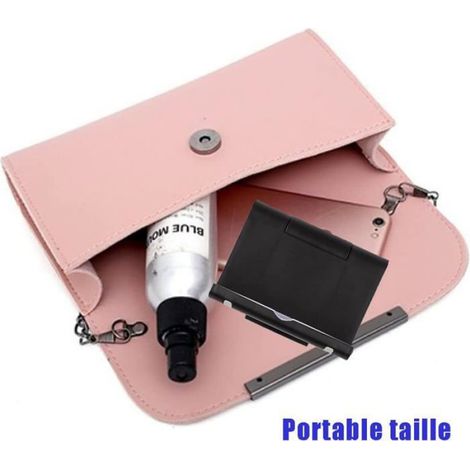 Support Telephone Bureau Portable Noir Pose Téléphone Pliable 360° Porte Smartphone Ajustable pour iPhone et Android Phone (1/4)