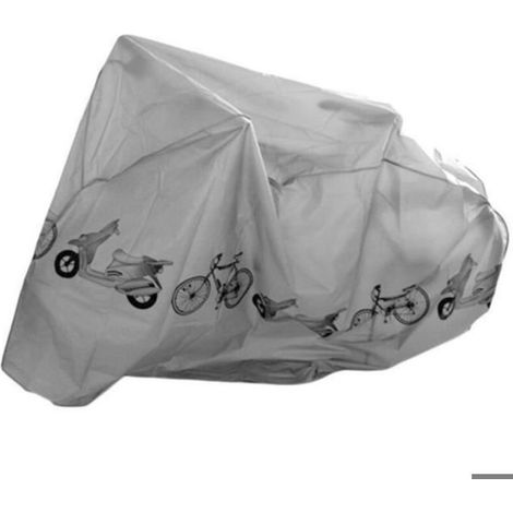 Housse De Velo - Polyester Enduit Impermeable Et Anti UV - Pour Stockage Extérieur - 210x100 Cm - Argent (1/4)
