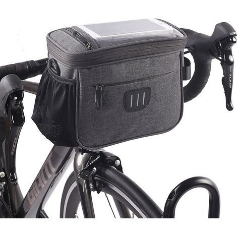 Sacoche avant pour vélo imperméable avec écran tactile et bandoulière amovible pour téléphone portable rangement pratique à vélo (1/5)