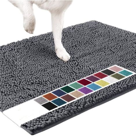 Felpudo para perros de microfibra superabsorbente,ideal para patas embarradas,antideslizante y lavable,color gris oscuro (1/5)