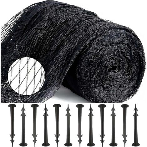 Filet de Jardin, 4x10m Filet Anti Oiseaux, Filet Bassin, Filet de Protection Jardin, Filet Jardin Potager, Filet de Protection Oiseaux, Filet Protection Oiseaux, Filet Bassin Poisson Exterieur, Noir (1/5)