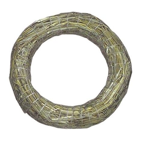 Ghirlanda di paglia naturale – Ø25 cm, arti creative, composizioni floreali secche/artificiali, comunione/matrimonio/Natale