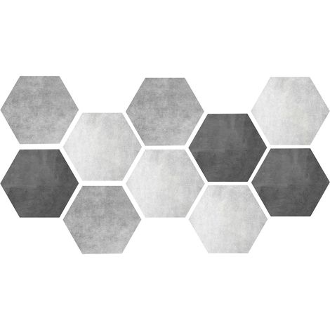 Stickers Carrelage Auto-adhésif Imperméable en PVC, 10 pièces autocollants muraux de carreaux de céramique auto-adhésifs hexagonaux antidérapants imperméables pour le mur ou le sol du salon familial (1/5)