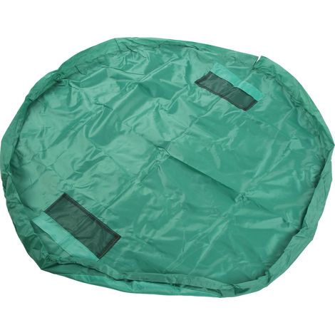 Sac de rangement pour jouets en polyester imperméable, tapis de jeu à cordon pour enfants, diamètre 140 cm, vert, usage intérieur/extérieur (1/5)