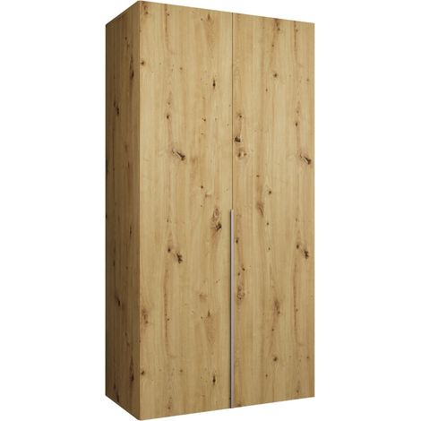 Armario Hartford 535, Roble Artisan, 202x100x52cm, Puertas de armario: Con bisagras, Número de estantes: 0
