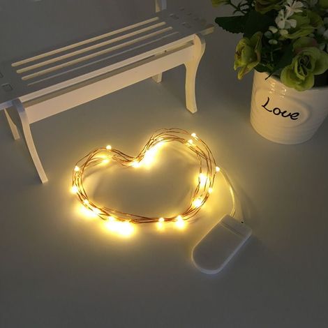 Guirlande Lumineuse, 10 LED, Décor Fête, Jardin, Terrasse, Extérieur, Balcon, Mariage, Noël, Patio, Clôture, Intérieur, Chambre, Allée, Sapin, Ambiance Romantique (1/4)