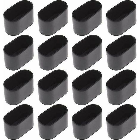 16 deslizadores ovalados para mesa y silla, 15 x 30 mm, color negro.