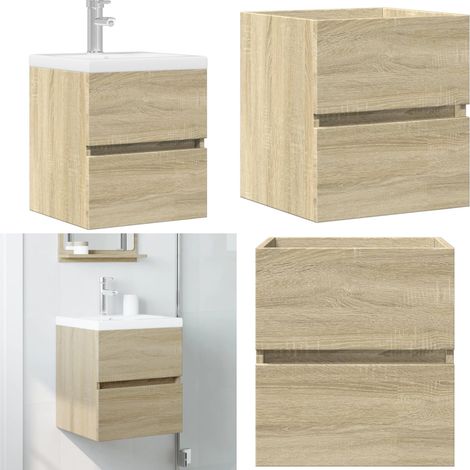vidaXL Waschbeckenunterschrank Sonoma-Eiche 41x38,5x45cm Holzwerkstoff