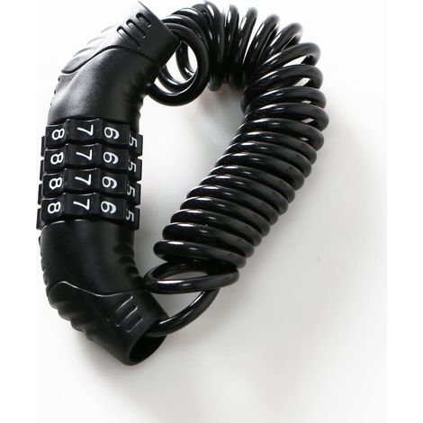 Antivol de vélo à câble, antivol portable à combinaison 4 chiffres, mini antivol en acier trempé pour casques, vélos, bagages, poussettes, etc.-AquaForge (1/5)