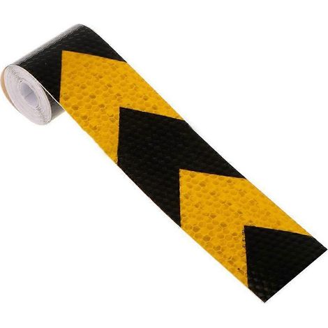 Ruban adhésif réfléchissant de signalisation de sécurité avec flèche 3M, noir et orange (1/5)