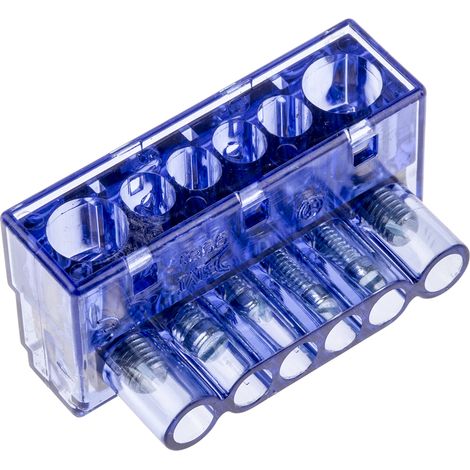 Rs Pro – Peigne de pontage 6 voies – Raccordement à visser – Section de fils 6 mm² – Tension 750 V – Température max +85°C (1/2)