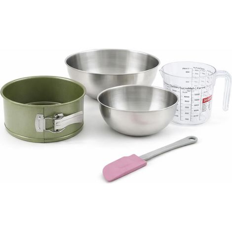 Set de 5 ustensiles de pâtisserie moule à gâteaux bols spatule et verre doseur Zenker Green Vision (1/5)