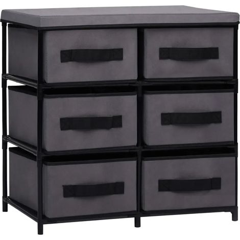 Armario funcional de 6 cajones para salón/dormitorio 55 x 29 x 55 cm tela gris 020046487 (1/5)