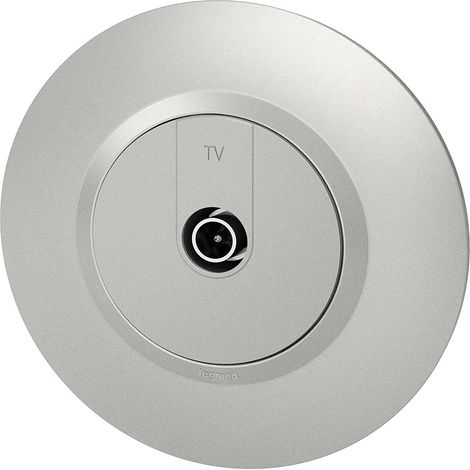 Prise TV étoile blindée dooxie livrée avec plaque ronde alu et griffes emballage blister (095077)