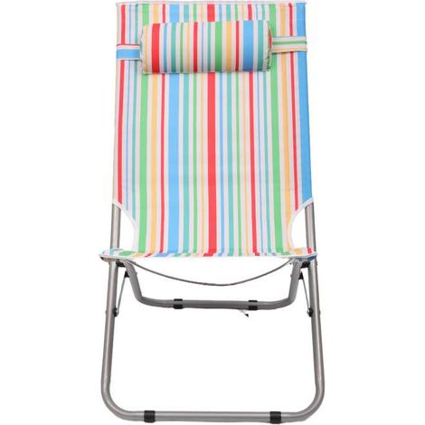 Domo Mea Spiaggina Multicolor con Cuscino - Design a Righe 46,5x34,5x75 cm