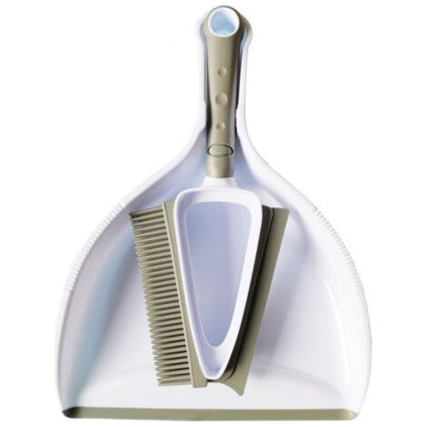 Dustpan and Bristle Brush Set with Squeegee, Dustpan and Broom, Portable Small Broom and Dustpan Set for Table Kitchen Bedroom Office(Light Green) (1/4)
