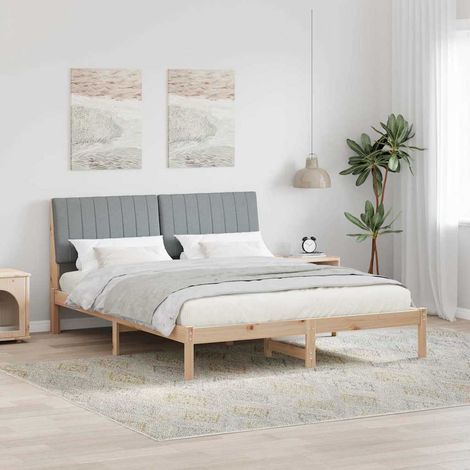 Bettrahmen mit Kopfteil Braun 160 x 200 cm Massives Kiefernholz