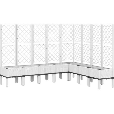 Maison Exclusive - Pflanzkübel mit Rankgitter Weiß 200x160x142 cm