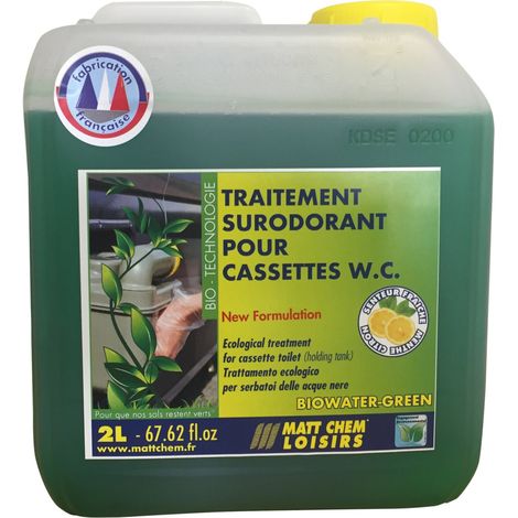 Tratamiento antidesodorante para cassettes WC Biowater Green - Matt Chem