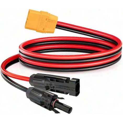 Câble adaptateur 10AWG de 1 m pour panneau solaire vers XT90 femelle, destiné aux stations d'alimentation portables et aux batteries de modèles réduits radiocommandés. (1/5)