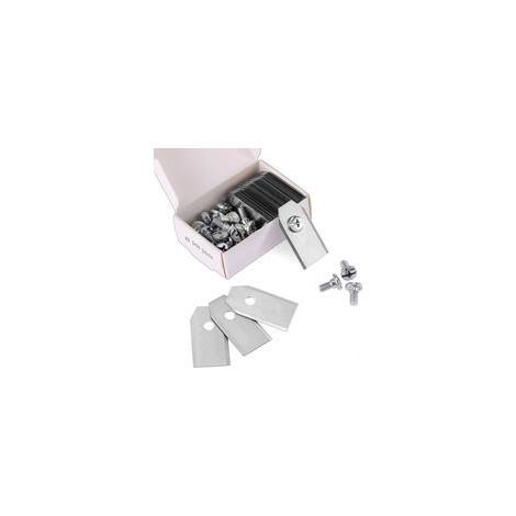 Lote de 45 lames de couteau en titane pour tondeuses robotisées Husqvarna et Gardena – 35 x 18 x 0,75 mm – Avec 45 vis de montage