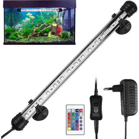 Éclairage d'aquarium de 28 cm - Avec télécommande - Couleur réglable - IP68 - Entièrement étanche - Éclairage LED d'aquarium - Convient pour les plantes d'aquarium et les poissons (1/5)