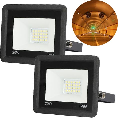 Projecteur LED 180 ultra fin étanche IP66 pour jardin cour rue 6500K lumière blanche 265V 20W (1/5)
