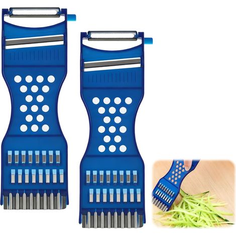 6 in 1 Multi-Function Peeler - Easy to Grate, Cut and Peel, Suitable for Left and Right Handed - Dishwasher Safe - Ideal for Fruits and Vegetables - 2 Pack (1/5)
