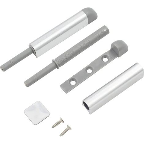 2 Stück magnetische Schiebetüren für Schränke, magnetische Verschlüsse, magnetische Druckriegel, magnetische Schränke für Schränke – Silber (1/4)
