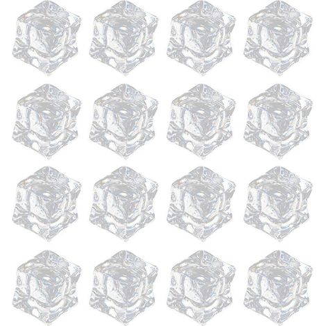 200 faux glaçons transparents en acrylique, réutilisables, accessoires de photographie.-1x1x1cm-Transparent color (1/4)