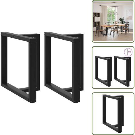 Pieds de table à manger forme de T 2 pcs noir 80x35x(72-73) cm - Pied De Table À Manger - Pieds De Table À Manger - Pied De Table - Pied De Table De Meuble