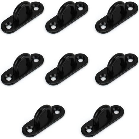 (8er-Pack) Ösenplatte M5 aus Edelstahl – länglicher U-förmiger Metallhaken zur Wand- und Deckenmontage, 50 x 15 mm – Tragkraft: 40 kg, Befestigungshaken für Aufhängungen (1/5)