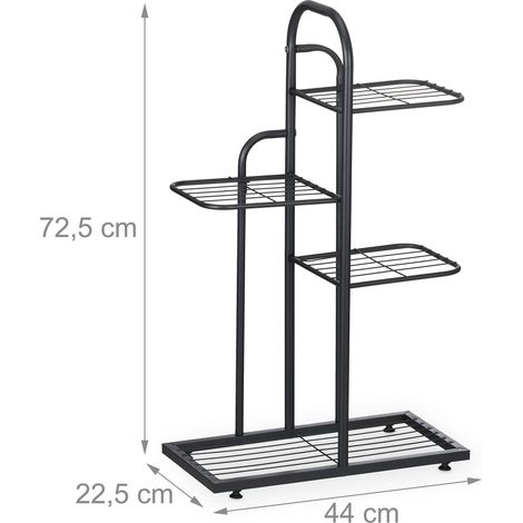 Scaffale per piante in metallo design moderno soggiorno balcone 90 x 45 x 20 cm multifunzionale in acciaio nero 130015121