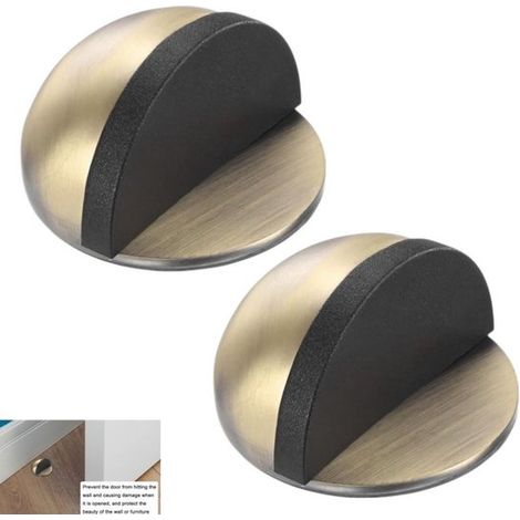 Set da 2 pezzi - Fermaporta - Clip per porta - Autoadesivo - Antiurto - Tampone ammortizzatore per porta - Adatto per bagni e cucine - Colore rame - 4,54,52,6 cm