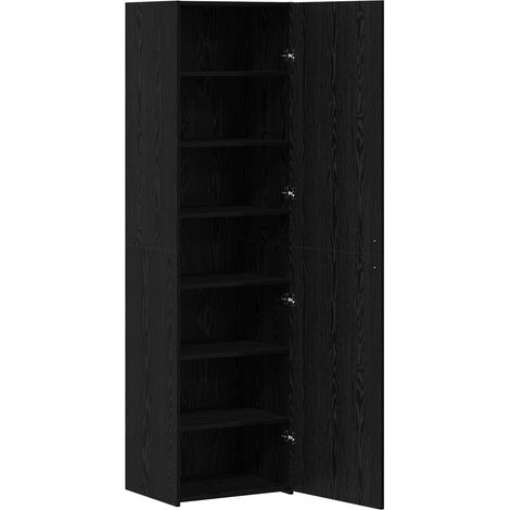 Haut Armoire 2 pcs Buffet Chêne noir 50 x 42,5 x 185 cm (1/5)