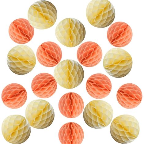 Boule En Papier Nid D Abeille - Décoration Murale 3D Pour Mariage Et Anniversaire - Lot De 20 Pièces (1/3)