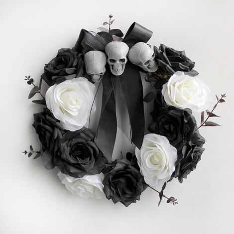Guirlande De Roses - Décor Pour Porte D'Entrée - Décoration Intérieure Extérieure - Pour Halloween Fêtes Maison - 1 Pièce